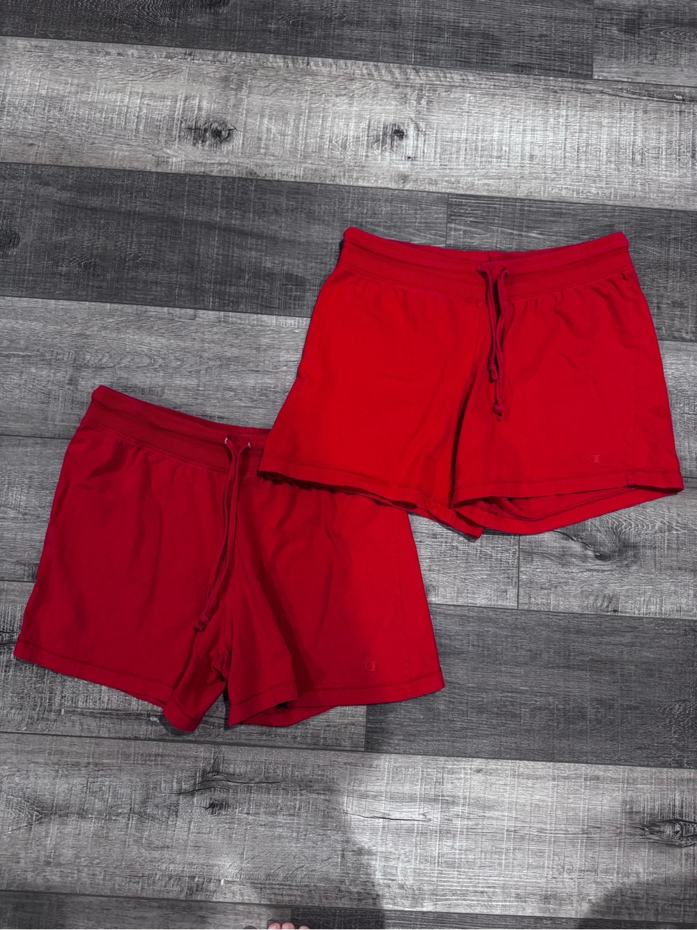 2 pairs of Champion Red Women's Athletic Shorts - Drawstring Waist
